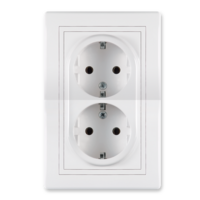Prikljucnica dvopolna dvostruka 16A plast bela 604.00 Aling Prestige Line