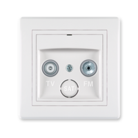 Prikljucnica antenska TV/FM prolazna <5dB bela 612P.000 Aling Prestige Line