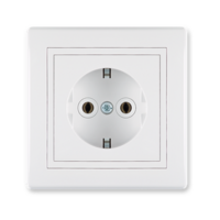 Prikljucnica dvopolna 16A/250V~ sa plasticnim jezgrom BELA 630.000 Aling Prestige Line