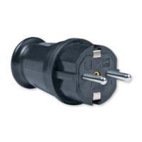 305.13 Utikač dvopolni masivni sa kontaktom za uzemljenje 16A 250V~ MEDIUM CRNI Aling