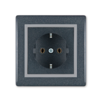 Prikljucnica dvopolna sa polikarbonatskim jezgrom 16A 250V SIVA-GRAFIT 630.212 Aling Prestige line