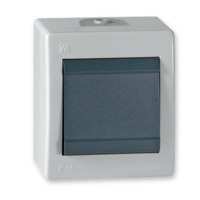 251.1A Sklopka jednopolna POWER 10A 250V~ IP44, SIVA ANTRACIT Power line Aling Conel