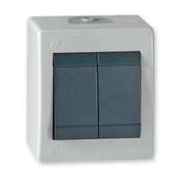 252.1A Sklopka serijska POWER10A 250V~ IP44, SIVA ANTRACIT Power line Aling Conel